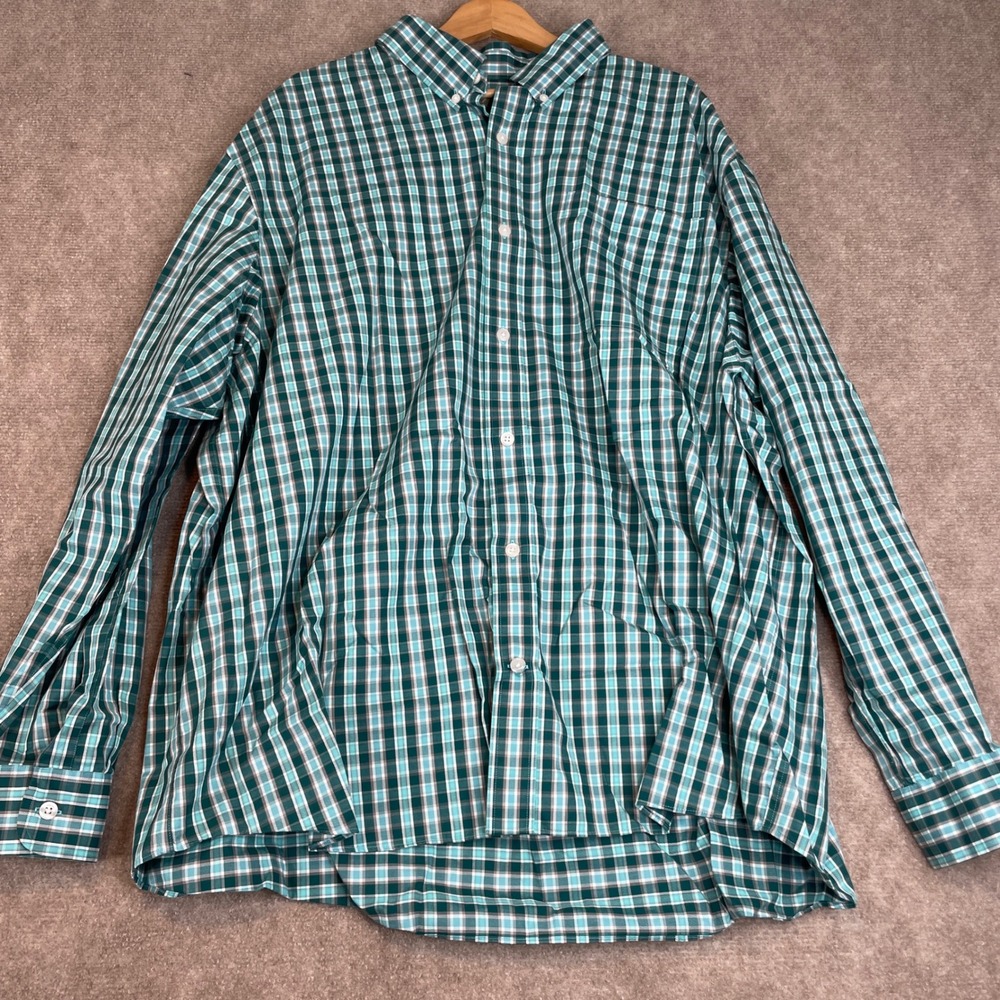 Duluth Trading Co Wrinkle Fighter Plaid Long Sleeve Button Down Shirt‎ 3XL